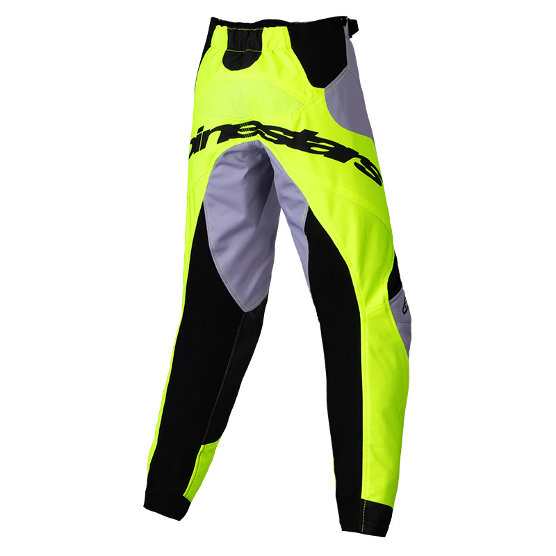 pantalon cross alpinestars racer veil kid gris jaune fluo 2025 mx