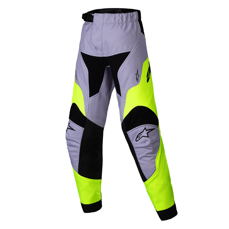 pantalon cross alpinestars racer veil kid gris jaune fluo 2025