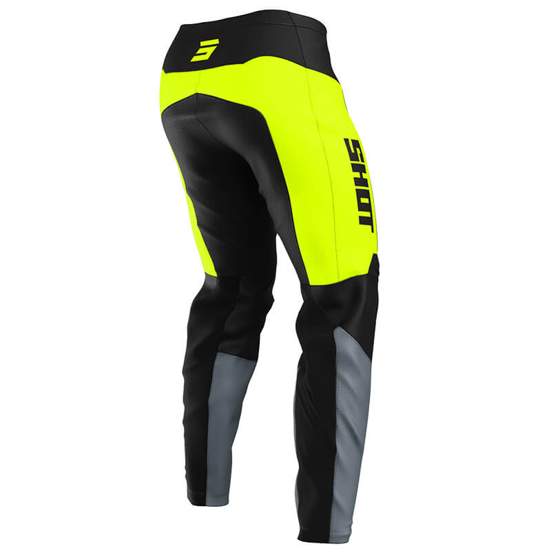 pantalon enfant shot draw league jaune fluo 2025 cross mx