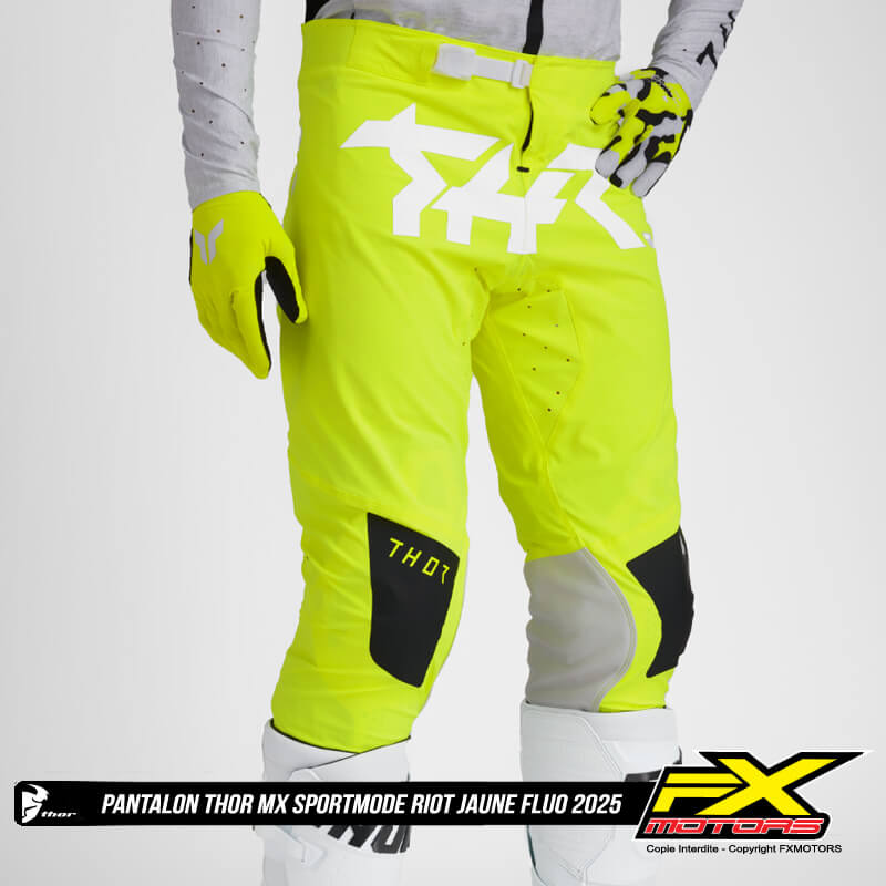 pantalon thor mx sportmode riot jaune fluo 2025 sx