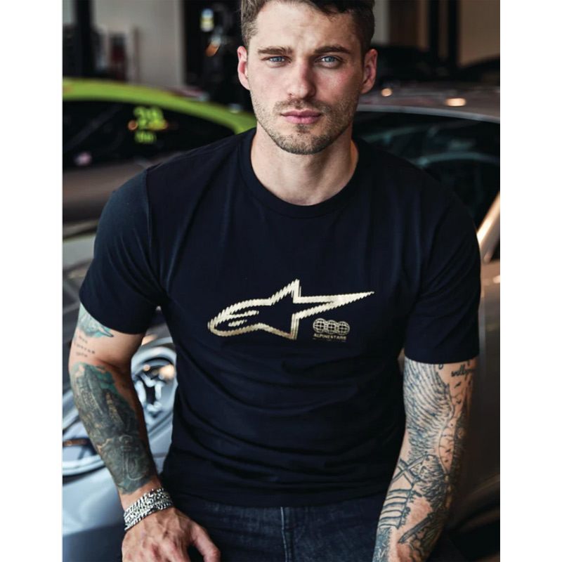 t shirt alpinestars golden homme