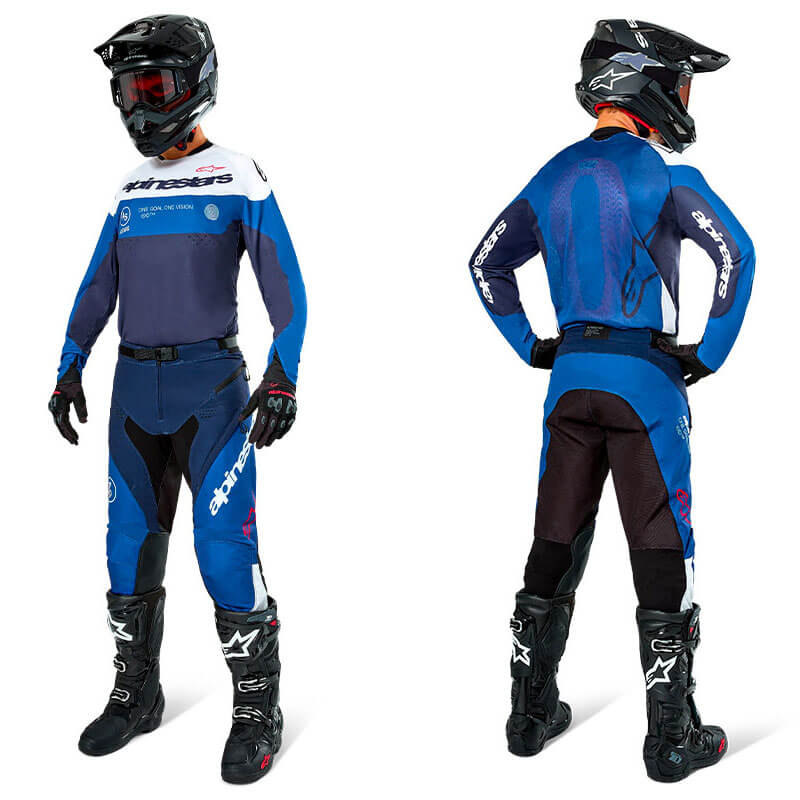 tenue alpinestars enduro pro dura bleu 2025 cross