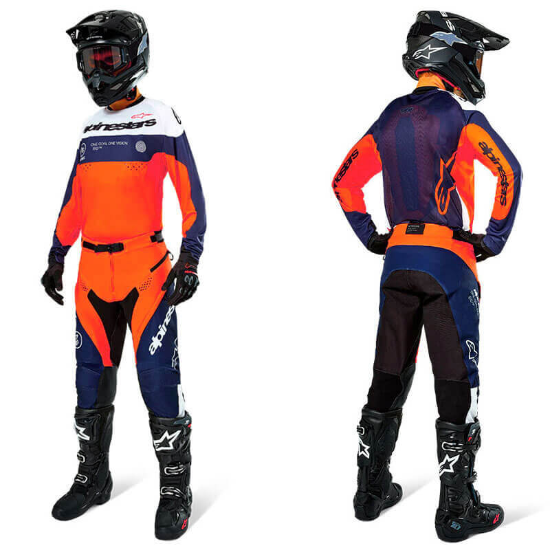 tenue alpinestars enduro pro dura orange 2025 cross