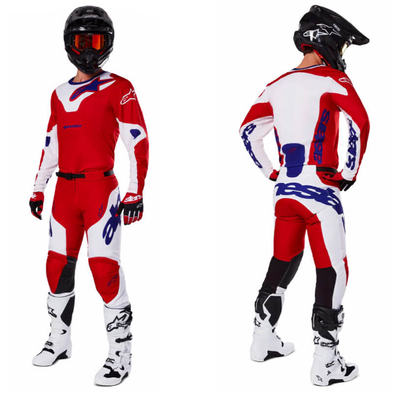 tenue alpinestars racer veil rouge blanc violet 2025 cross mx