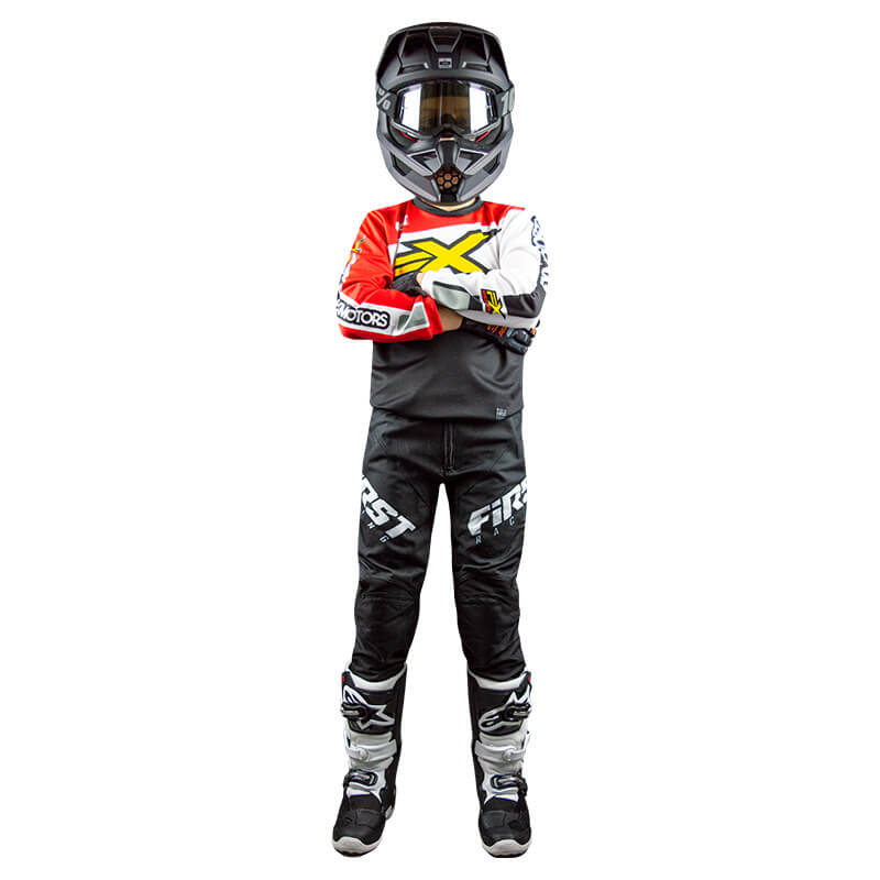 tenue cross enfant fxmotors racing line rouge mx