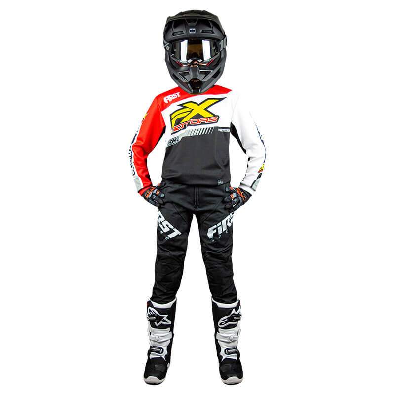 tenue cross enfant fxmotors racing line rouge