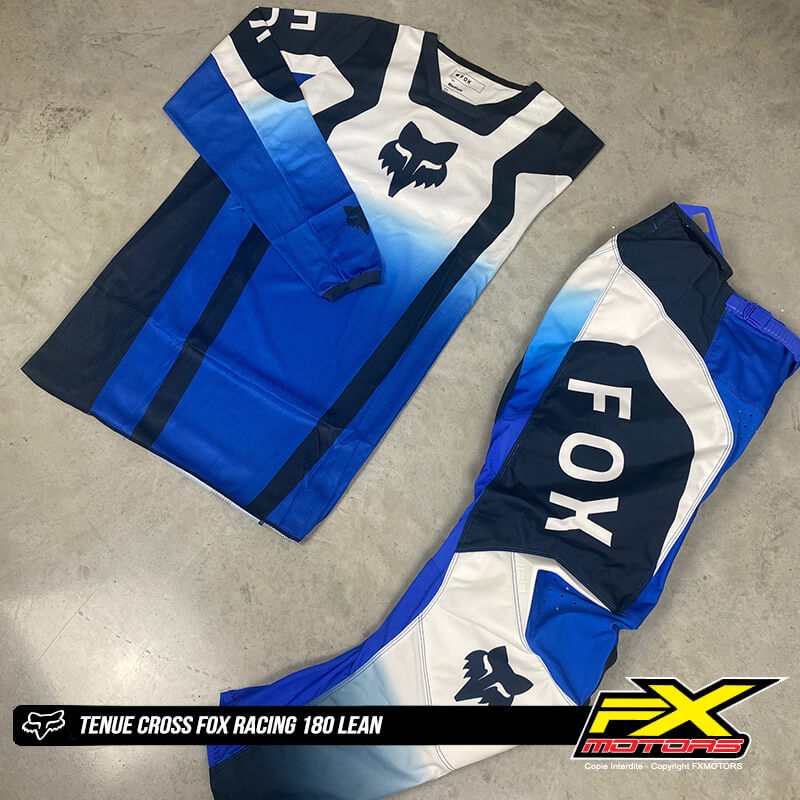 tenue cross fox racing 180 lean bleu blanc