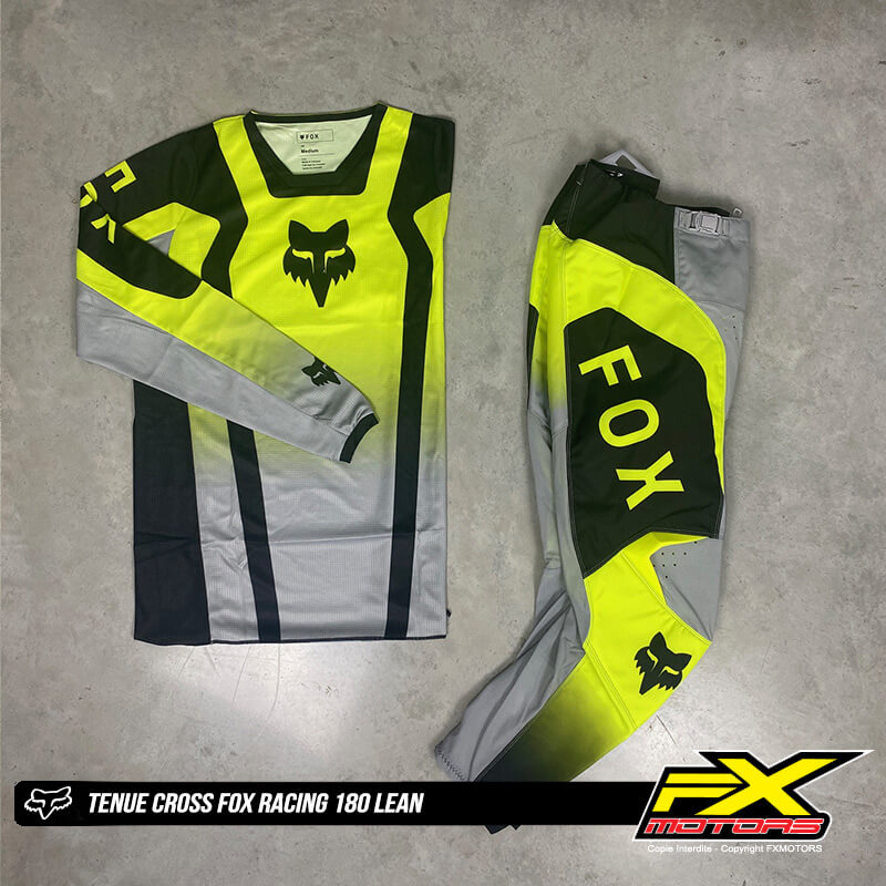 tenue cross fox racing 180 lean gris jaune