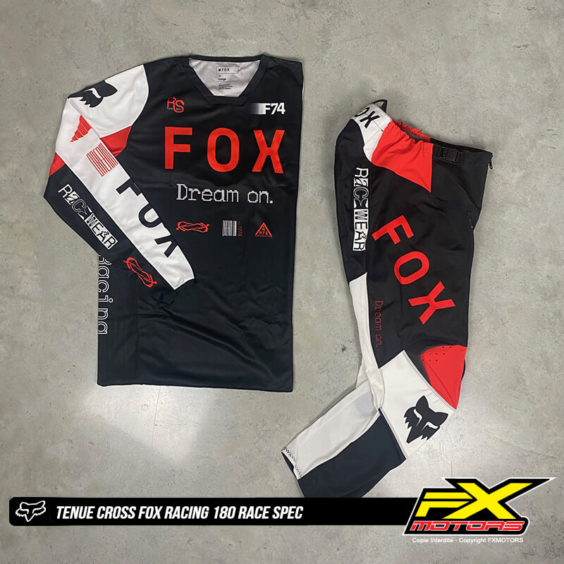 tenue cross fox racing 180 race spec noir rouge