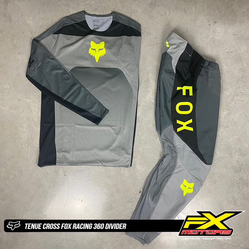 tenue cross fox racing 360 divider gris jaune