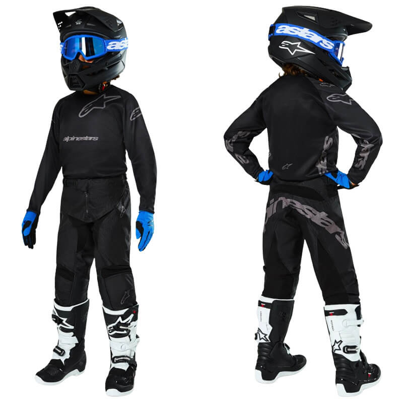 tenue enfant alpinestars racer graphite noir 2025 cross