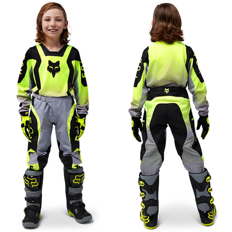 tenue enfant fox racing 180 lean jaune 2025 cross