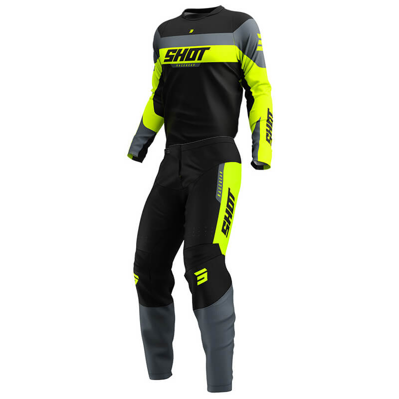 tenue enfant shot devo league jaune fluo 2025