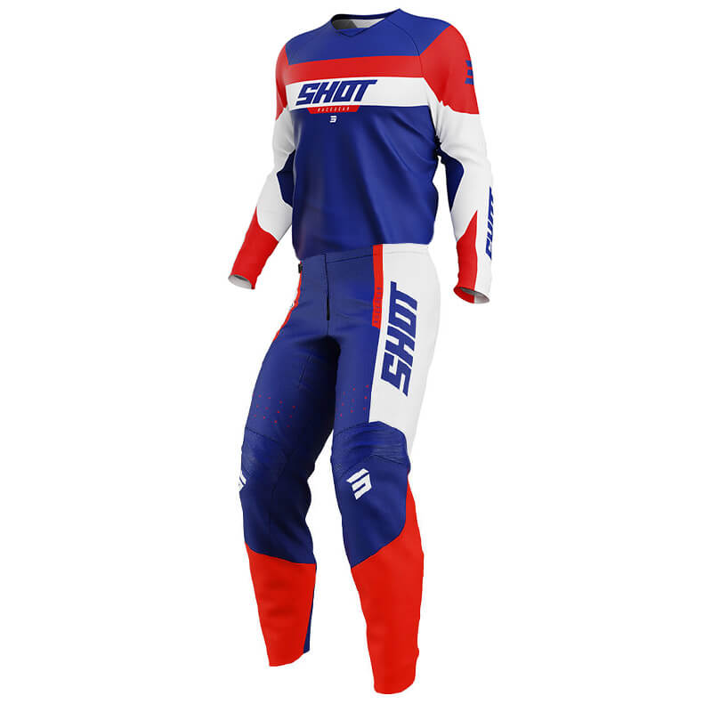 tenue enfant shot draw league bleu rouge 2025