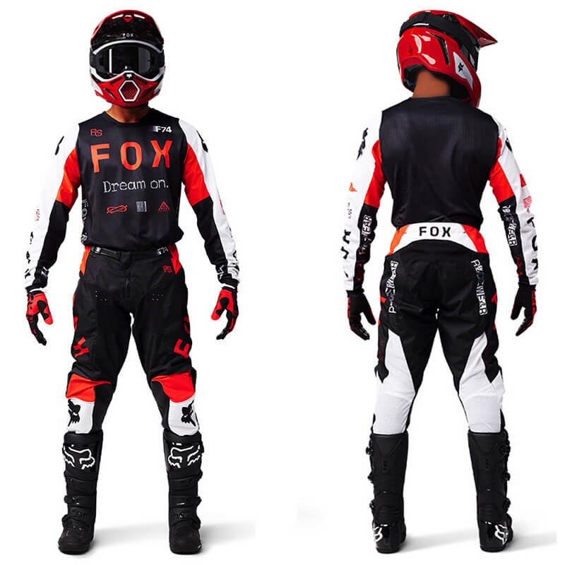 tenue fox racing 180 race noir rouge 2025