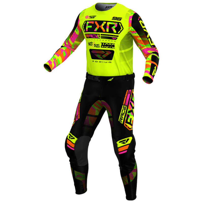 tenue motocross fxr podium sherbet camo jaune 2025