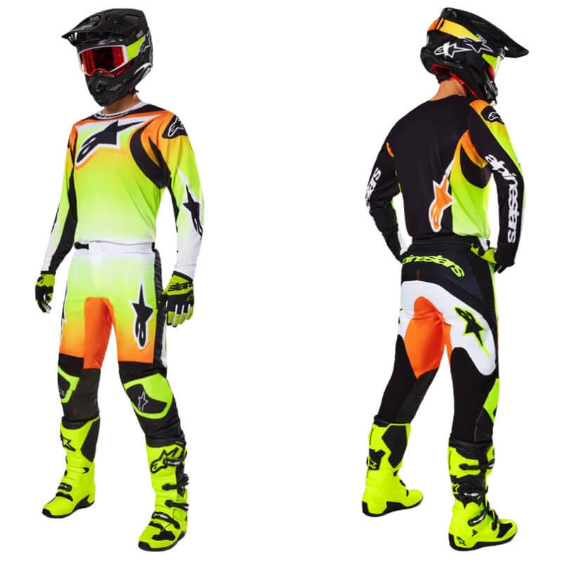 tenue mx alpinestars fluid wurx jaune fluo 2025 cross