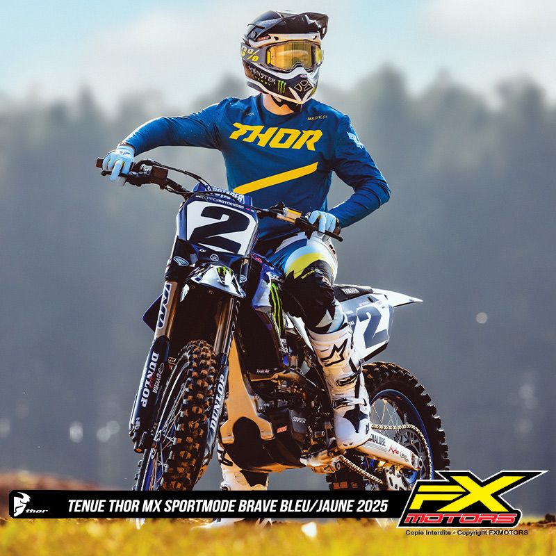 tenue thor mx sportmode brave bleu jaune 2025 cooper webb