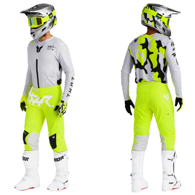 tenue thor mx sportmode riot blanc jaune fluo 2025