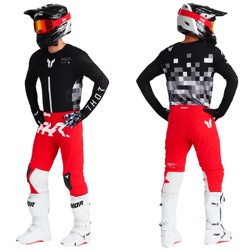 tenue thor mx sportmode riot noir rouge 2025