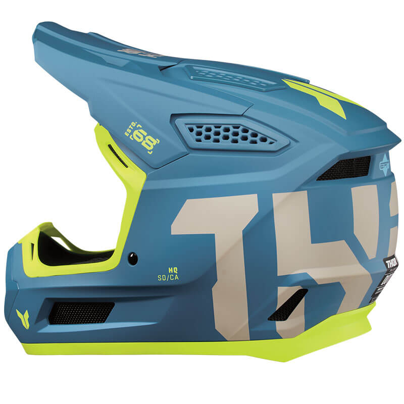 thor casque fleet forge bleu jaune cross