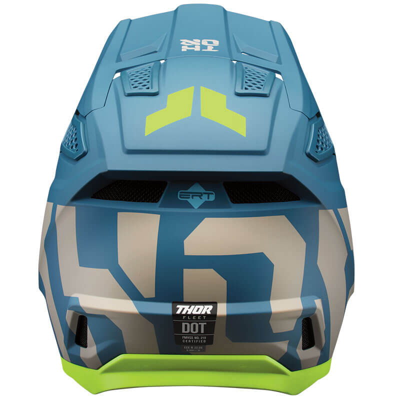 thor casque fleet forge bleu jaune mx