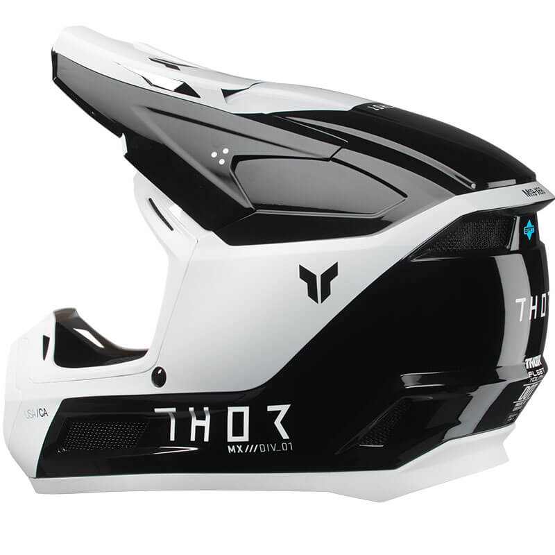 thor casque fleet storm noir blanc enduro