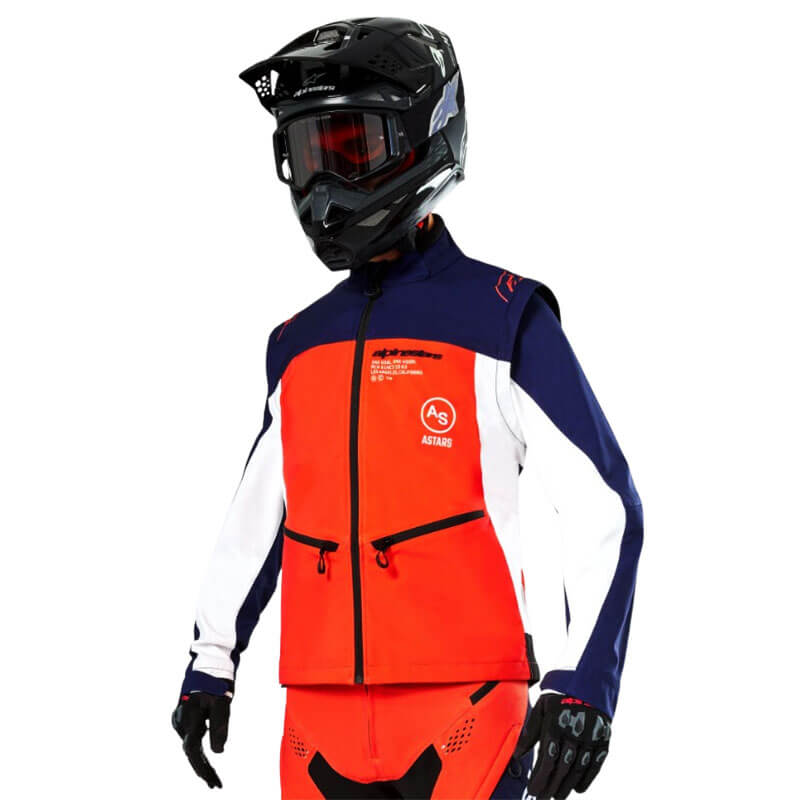 veste alpinestars enduro lite dura softshell orange bleu 2025 quad