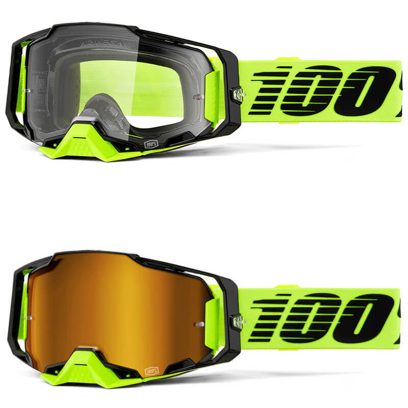 Masque Cross 100% Armega Jaune Fluo