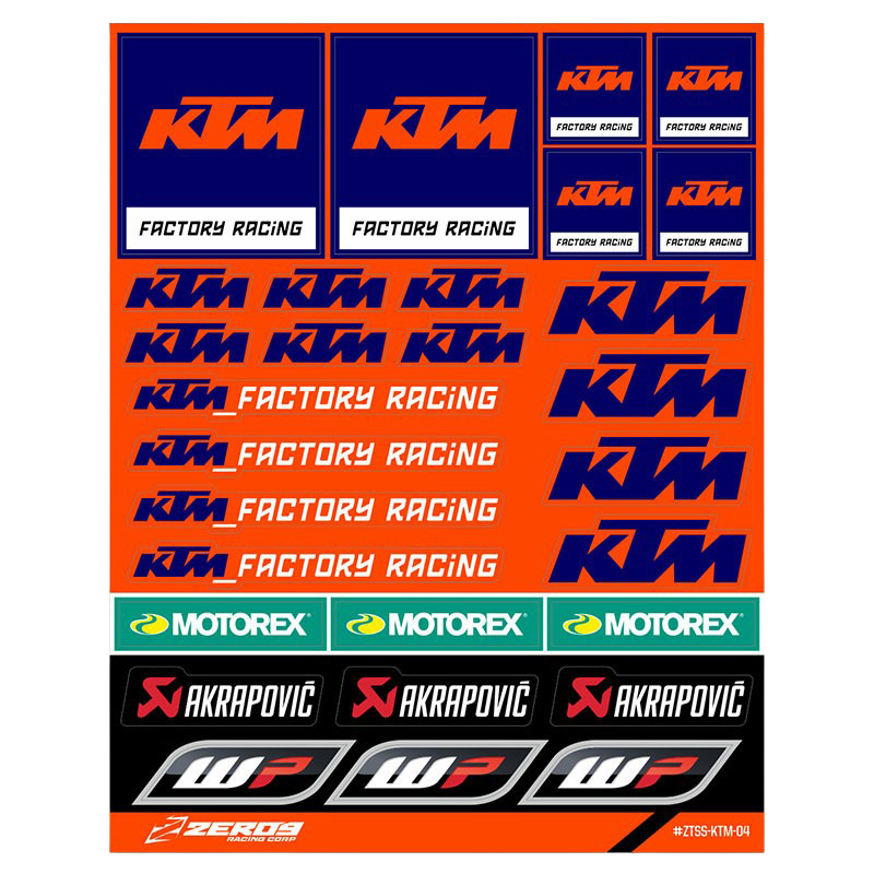 Planche de Stickers KTM Factory - Zeronine