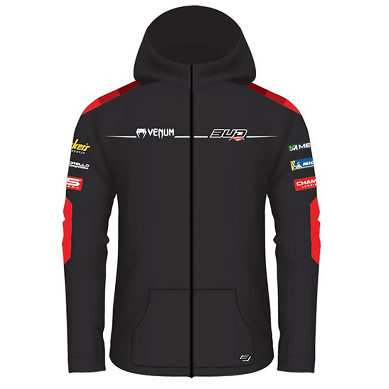 Sweat Bud Racing Team à Capuche Zip Rouge/Noir 2024