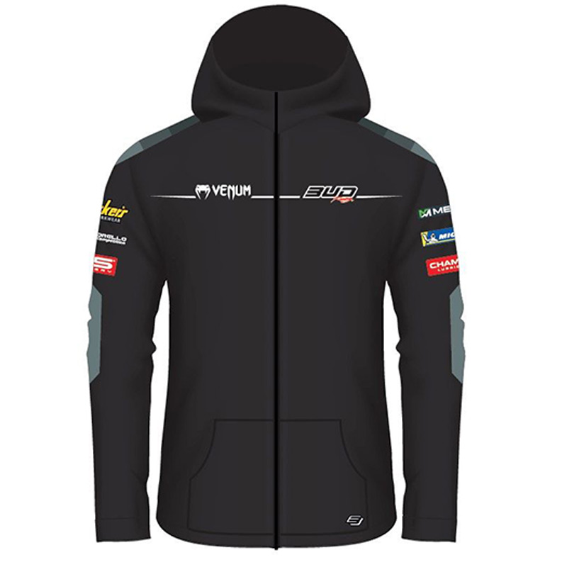 Sweat Bud Racing Team à Capuche Zip Gris/Noir 2024