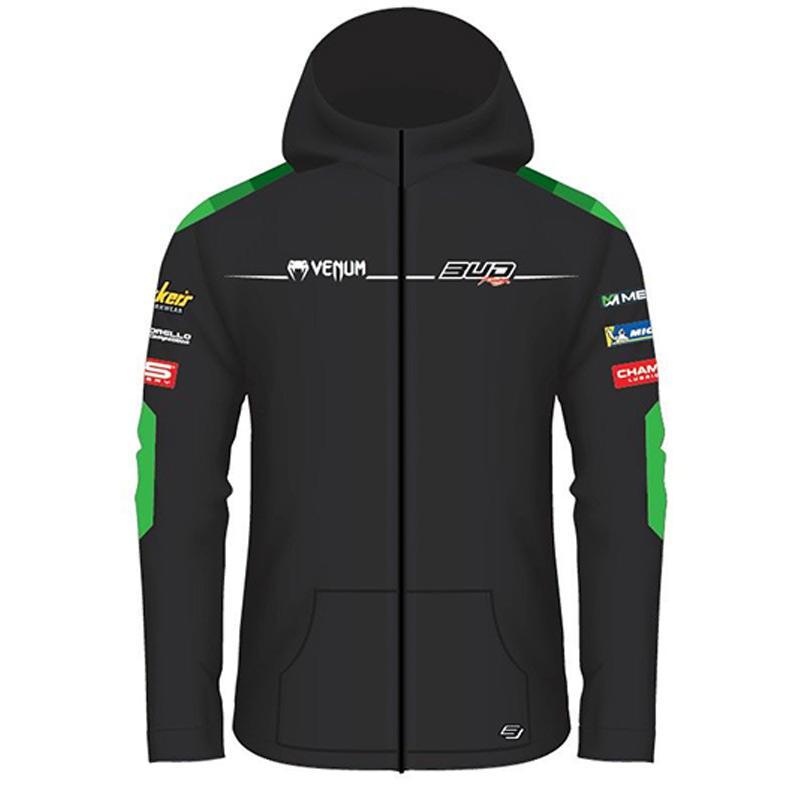 Sweat Bud Racing Team à Capuche Zip Vert/Noir 2024