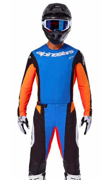 Tenue Cross Alpinestars Techstar Melt Bleu/Orange 2025