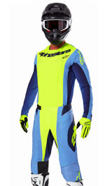 Tenue Cross Alpinestars Techstar Melt Jaune Fluo/Bleu 2025