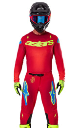 Tenue Cross Alpinestars Supertech Maker Rouge/Jaune.F 2025