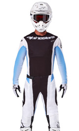 Tenue Cross Alpinestars Techstar Melt Noir/Bleu 2025