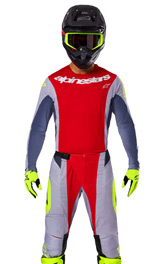 Tenue Cross Alpinestars Techstar Melt Rouge/Gris 2025