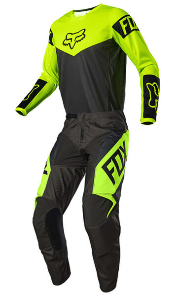 Tenue Cross Enfant Fox Racing 180 Revn Jaune Fluo Gris 