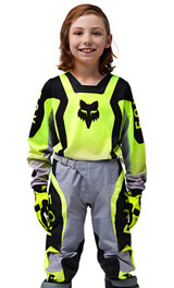 Tenue Cross Enfant Fox Racing 180 Lean Jaune Fluo 2025