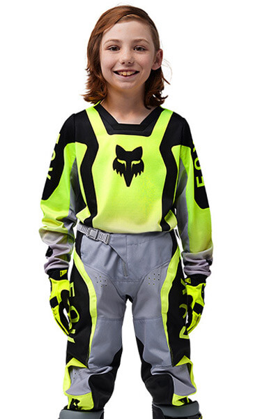 Tenue Cross Enfant Fox Racing 180 Lean Jaune Fluo 2025