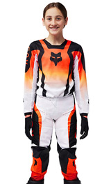 Tenue Cross Enfant Fox Racing 180 Lean Orange Fluo 2025