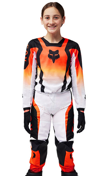 Tenue Cross Enfant Fox Racing 180 Lean Orange Fluo 2025