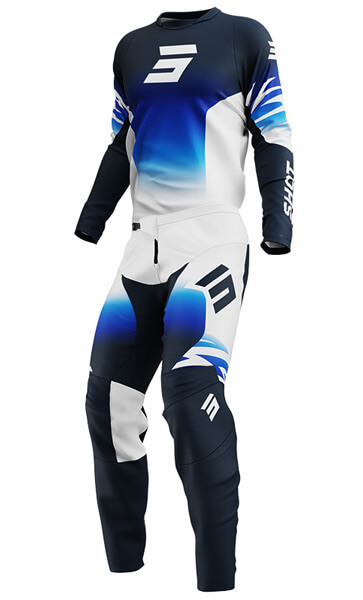 Tenue Cross Enfant SHOT Draw X-Trem Bleu/Blanc 2025