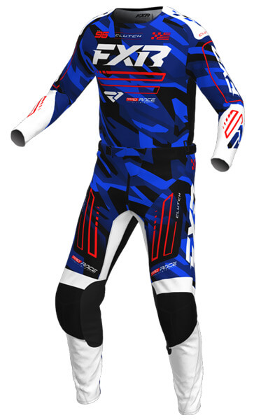 Tenue Cross Enfant FXR Racing Clutch MX Camo Bleu 4/5 Ans 2025