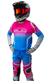 Tenue Cross Enfant Bud Racing Neon Bleu/Rose Fluo 2025