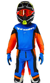 Tenue Cross Enfant Alpinestars Racer Melt Bleu/Orange 2025