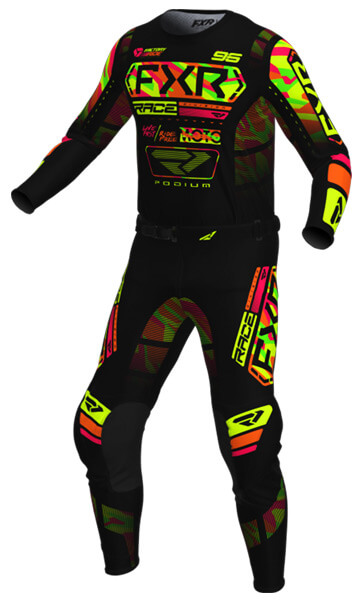 Tenue Cross FXR Racing Podium MX Sherbet Camo Noir 2025