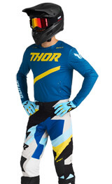 Tenue Cross THOR MX Sportmode Brave Bleu/Jaune 2025