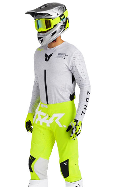 Tenue Cross THOR MX Sportmode Riot Blanc/J.Fluo 2025